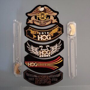 HOG Motorcycle Riding Sew On Patches and Pins